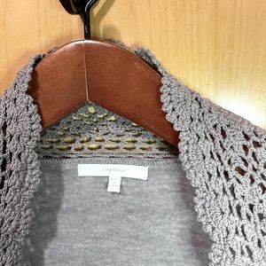 Crochet Detail Wrap Cardigan